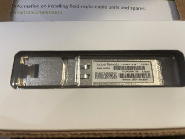 Transceiver, Copper SFP, 1x RJ-45 (Cat 5e) 10/100/1000BASE-T, Mini-GBIC, 100m